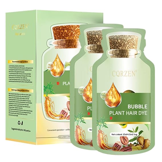 Natural Plant Hair Dye, New Botanical Bubble Hair Dye 20ml 10Packs/Box, Chestnut Brown, Pure Plant Extract for Grey Hair Color Bubble Dye, Color