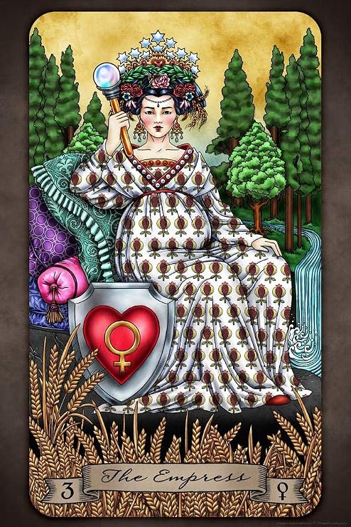 Laminated The Empress Tarot Card by Brigid Ashwood Luminous Tarot Deck Major Arcana Witchy Decor New Age Diversity Poster Dry Erase Wall Art 12x18