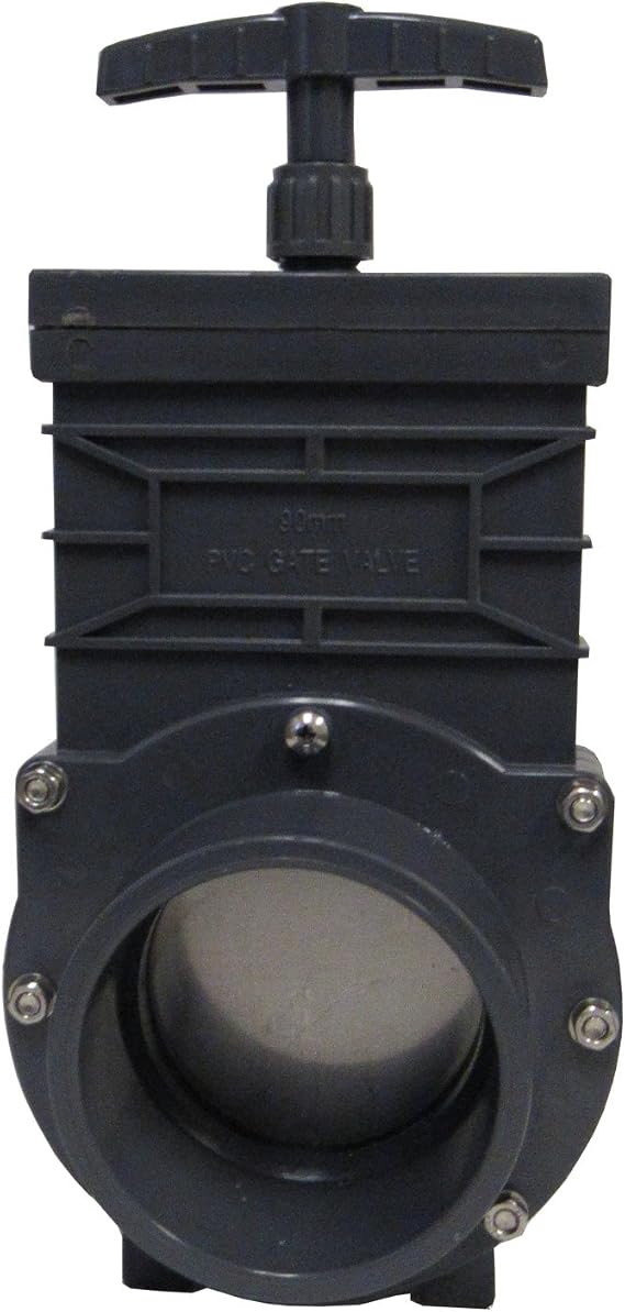 Omen SCH 80 PVC 3 Inch Gate Valve, Socket x Socket Connection, ABS Handle, Stainless Steel Stem, NBR Seat/O-Ring, Max Pressure 42 PSI, for Fluid Flow Regulation