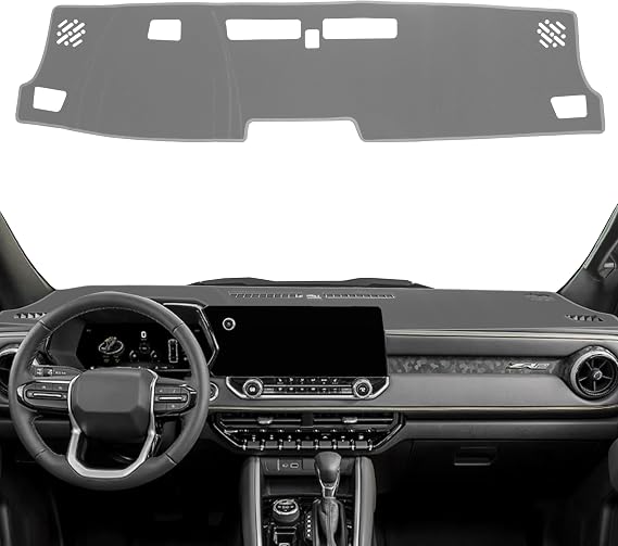 Dash Cover for Chevy Colorado/Gmc Canyon 2023 2024 2025 2026 Dashboard Cover Mat Center Console Non-Slip No Glare Protector Mat Pad Sunshade Interior Accessories for Chevylot Colorado, All Gray