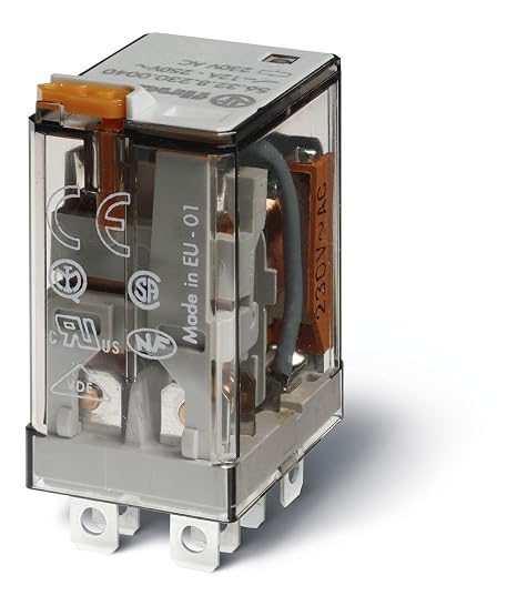 Finder 56.32.8.120.0040 12 Amo, 120v Ac/dc, 8 Pin Male Connector, Dpdt Contact Form, General Purpose Use, Mechanical Indicator, Non-latching Coil, Plug-in Type, Quick Connect Terminal, Relay, Socketab