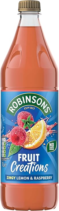Robinsons Fruit Creations, Real Fruit Squash, Lemon and Raspberry, 1L Bottle (Pack of 1)