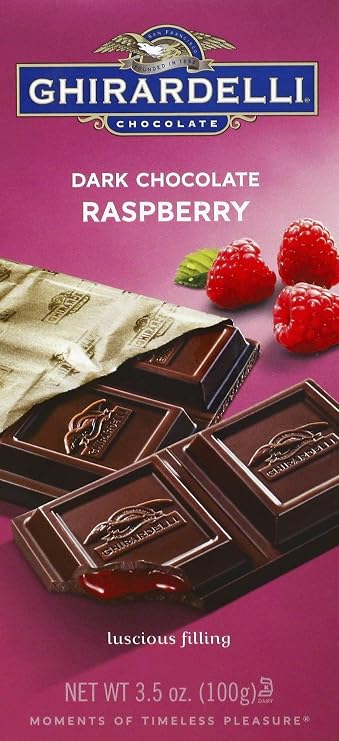 Ghirardelli, Dark Chocolate Raspberry Bar, 3.5 oz
