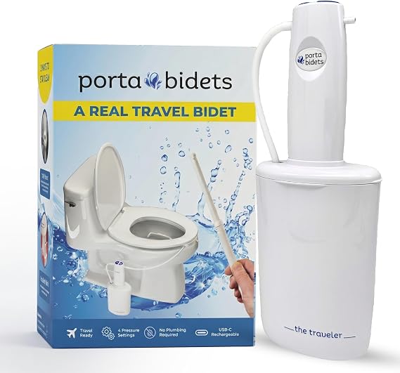 The Traveler | Portable Travel Bidet for Hotels | Complete Kit with Carry Case | Mounts to Any Standard Toilet
