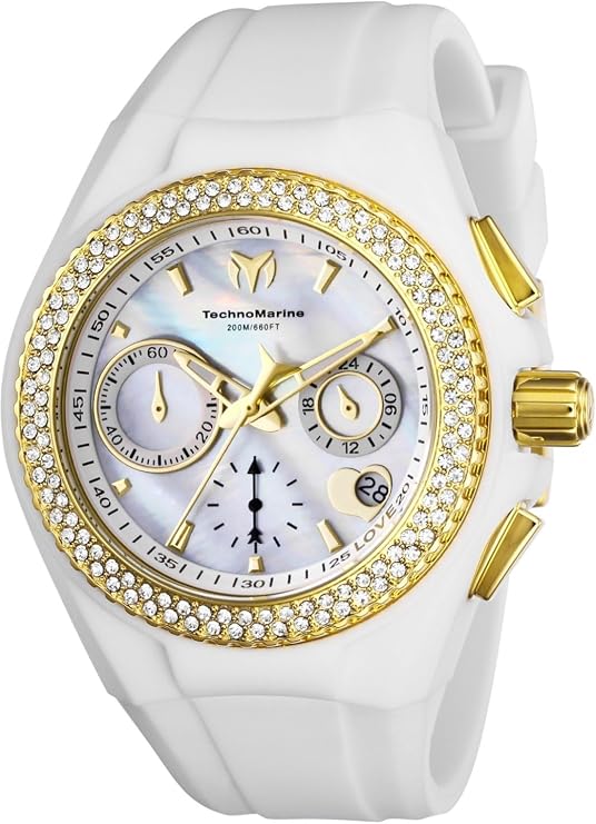 TechnoMarine Lady Cruise Valentine Quartz Watch, White, TM-117046