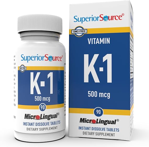 Superior Source Vitamin K-1 500 mcg, 100 Sublingual Tablets