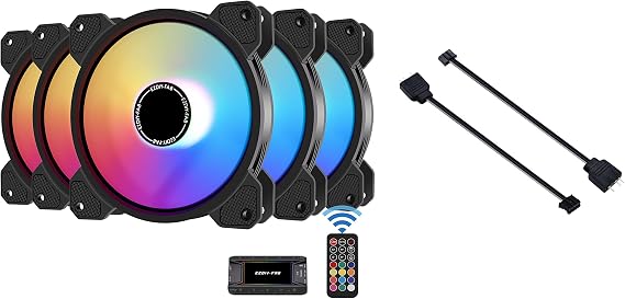 EZDIY-FAB ARGB Case Fan 5 Pack Kit with Hub X Adapter