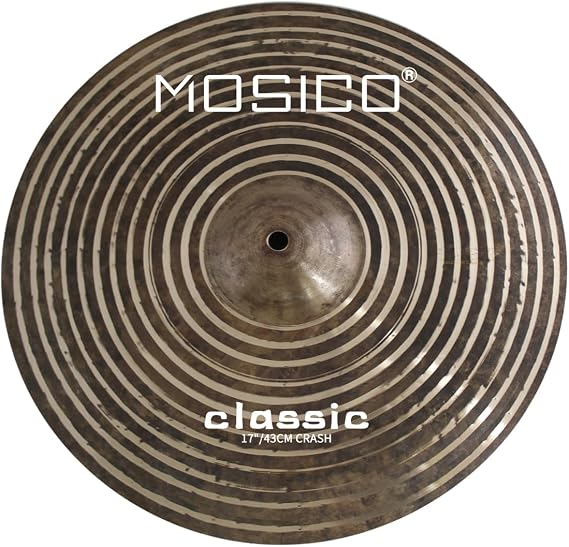 17"Crash Cymbal Classic Series Bronze Alloy Hand Hammered Cymbal for Drum Set