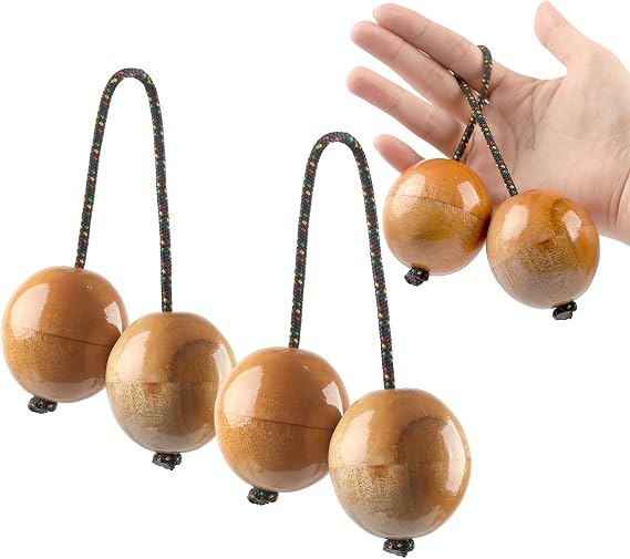 2 Pack Natural Color Wooden Kashaka Instrument Asalato