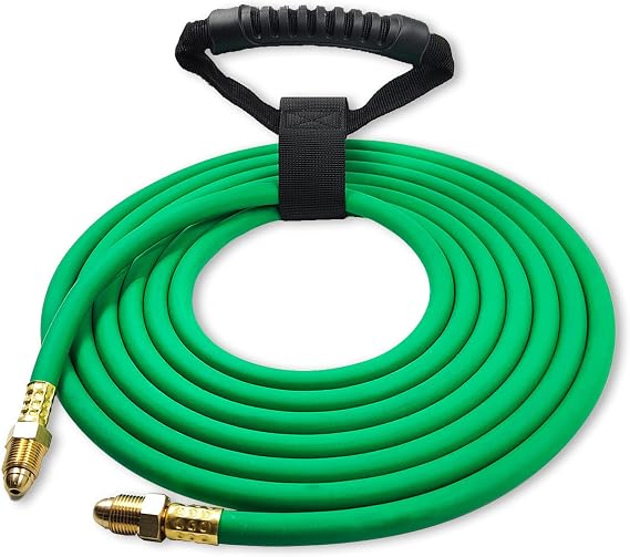 15FT Argon Gas Hose, Inert Gas Welding Hoses for MIG/TIG Welding Regulator，Argon/CO2 Flowmeter Regulator Hose, 5/8" UNF-18RH, NPT Fittings, Welding Accessories for MIG/TIG Welder