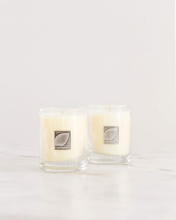 Gardenuity Rose & Gardenia Soy Aromatherapy Votive Candles (Set of 4), 20 Hour Burn Time per Votive, Hand-Poured Made with 100% Soy Wax, 3oz Each (Rose)