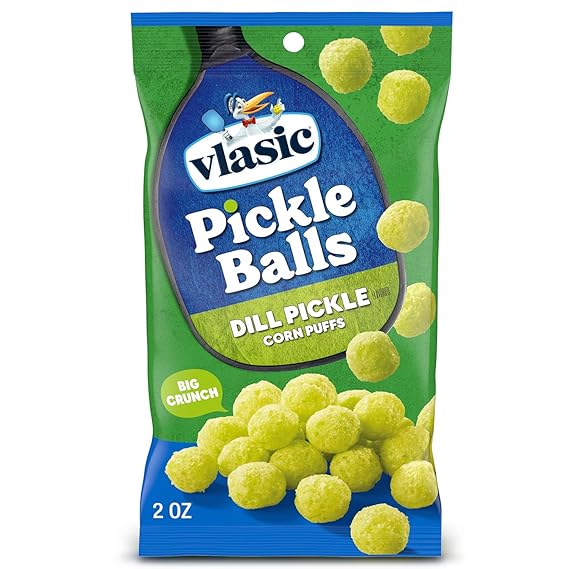 Vlasic Pickle Balls, Dill Pickle Corn Puffs, Pickleball Gifts, 2 oz.