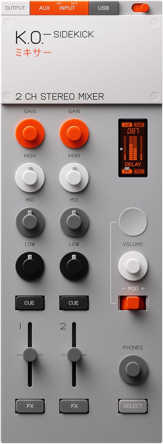 teenage engineering EP136 K.O.SIDEKICK standalone 2 channel stereo dj mixer, audio interface ad built-in fx