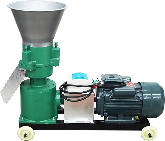 5MM Chicken Feed Pellet Mill Machine Animal Feed Pellet Machine Feed Granulator Machine Three-Head Pressure Roller 220V 4.5KW 200KG/H