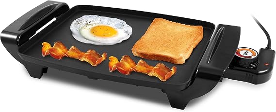 Elite Gourmet EGR2722A Electric Griddle, Cool-Touch, 10.5"x8.5" Black