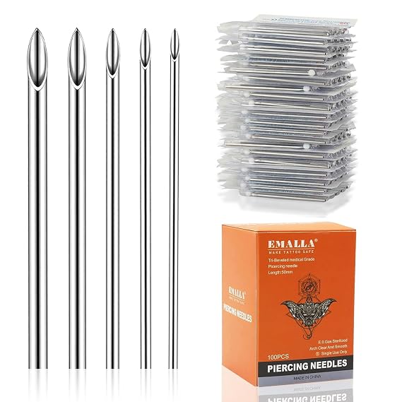 Piercing Needles 100pcs Mixed 12G 14G 16G 18G 20G Jewelry Piercing