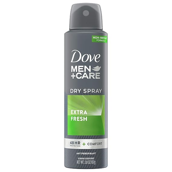 Dove Men+Care Antiperspirant Dry Spray Deodorant for Men Extra Fresh 48-Hour Sweat and Body Odor Protection 3.8 oz