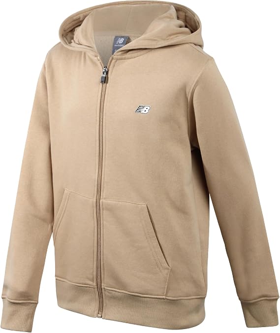 New Balance Active Boys Zip Up Hoodie - Warm Fleece Hoodies for Boys Youth Kids Sweatshirt Activewear with Pockets 8-20