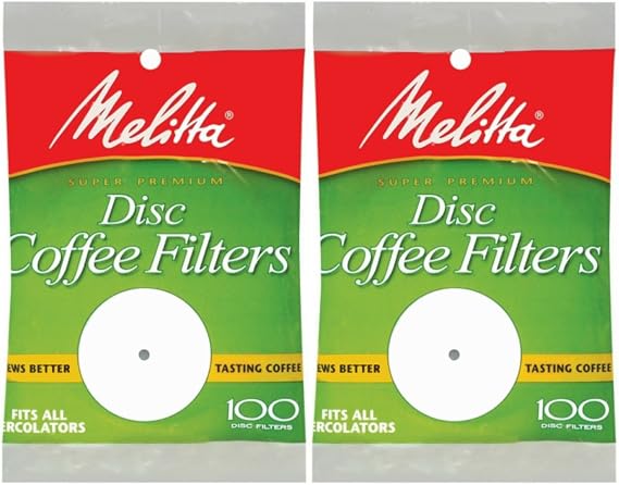 Melitta 3.5 Inch White Disc Coffee Filters (Pack of 2)