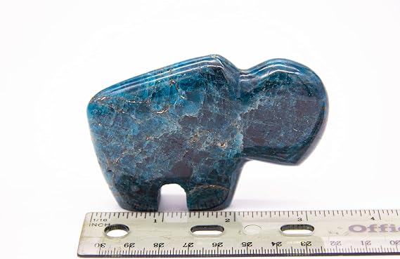 Apatite Fetish Buffalo Carving