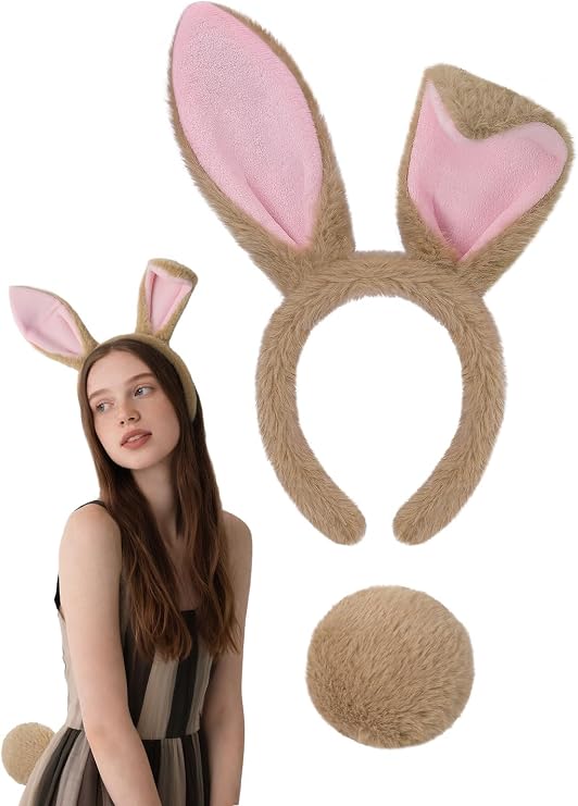 Easter Bunny Ears Headband Set - Rabbit Ears Hairbands Halloween Costume Accessories