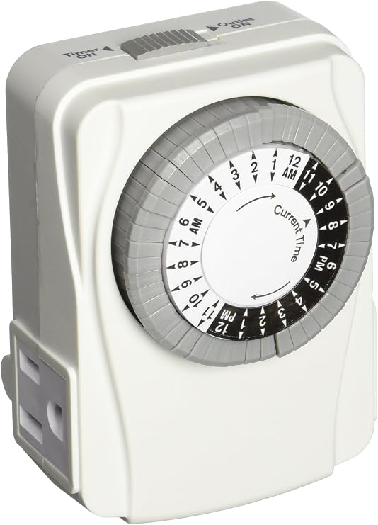 Powerzone TNI2423 Heavy Duty Indoor Electromechanical Timer, 125 V, 15 A, 24 Hr