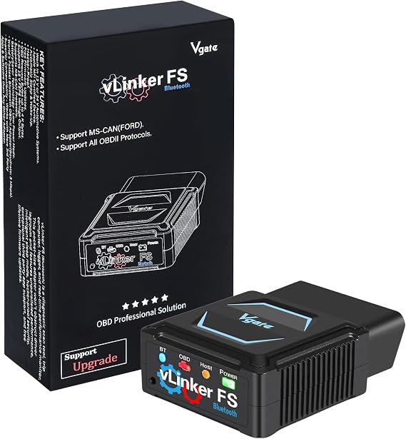 Vgate vLinker FS Bluetooth FORS-can OBD2 Adapter Fixd Car Diagnostic Tool