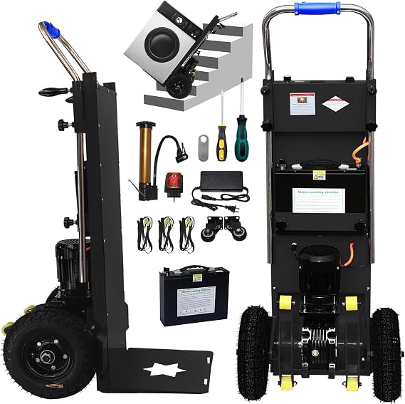 Electric Stair Climbing Dolly, Easy Up/Down with Foldable Design, 900lbs Capacity Heavy Duty, 1500W Hand Truck for Moving Furniture Fridge&Logistics Distribution (Seller Pays Tariff)