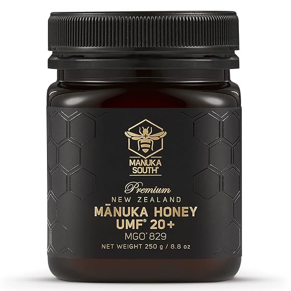 Manuka Honey New Zealand - Raw Manuka Honey UMF 20+ Certified (MGO 829+) - Natural, Non-GMO Manuka Honey from Manuka South - 250g/8.8oz