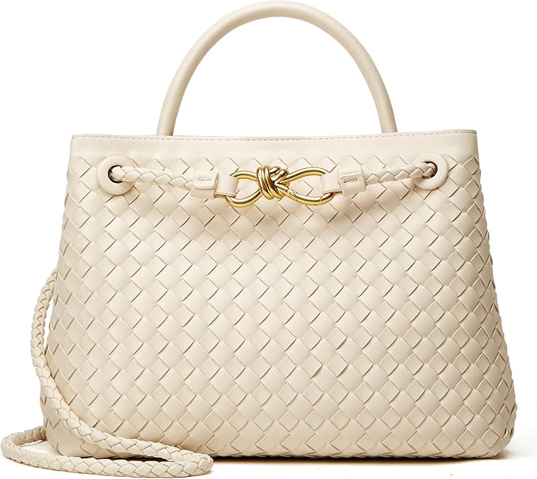 BOYATU Woven Crossbody Bag for Women: Handwoven Designer Handbag for Style | Elegant Vegan Leather Shoulder Bag - Fashion Summer Beach Bag for Vacation Weekend Travel
