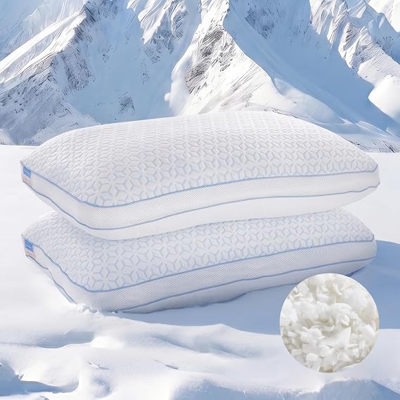 Sweetnight Cooling Pillows King Size Set of 2, Shredded Memory Foam Pillows
