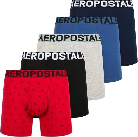 AEROPOSTALE Men's Underwear 5 Pack Boxer Briefs for Men