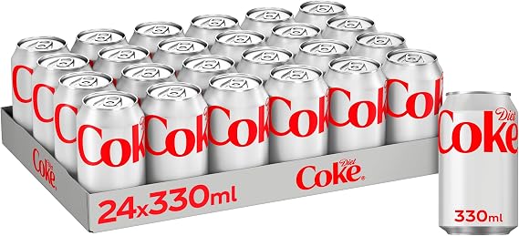 Diet Coke Soft Drink Cans, 24 x 330 mL, Gluten free