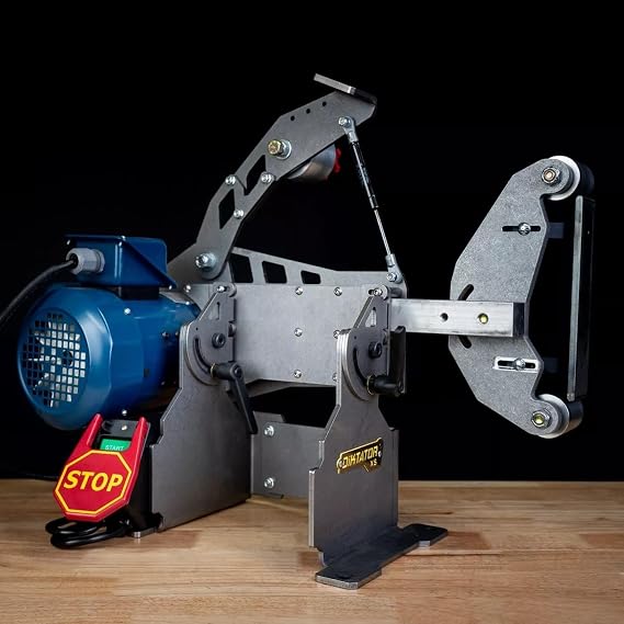 Diktator XS Tilting 2x72 Belt Grinder Chassis Kit with Motor, 7" Drive Wheel, and Safety Switch for Knifemaking, Metalworking or Fabrication | Made in the USA