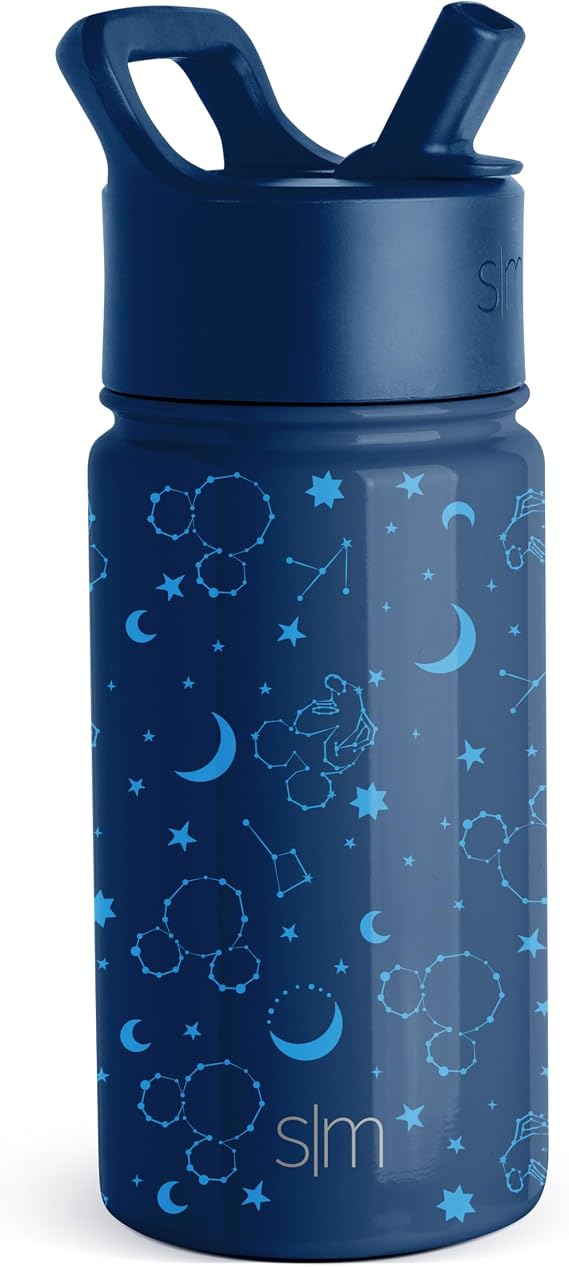 Simple Modern Kids Summit Water Bottle with Straw Lid | Disney Mickey Mouse 14oz Stainless Steel Cup Insulated Tumbler for Boys, School | Mickey Mouse Constellations