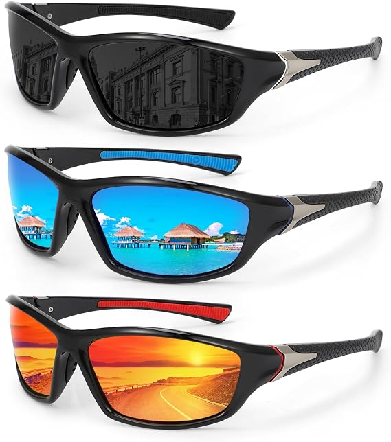 Hifot Sports Polarized Sunglasses Men, Sun Glasses for Cycling Driving Fishing, Women's Sunglasses Running Baseball Golf