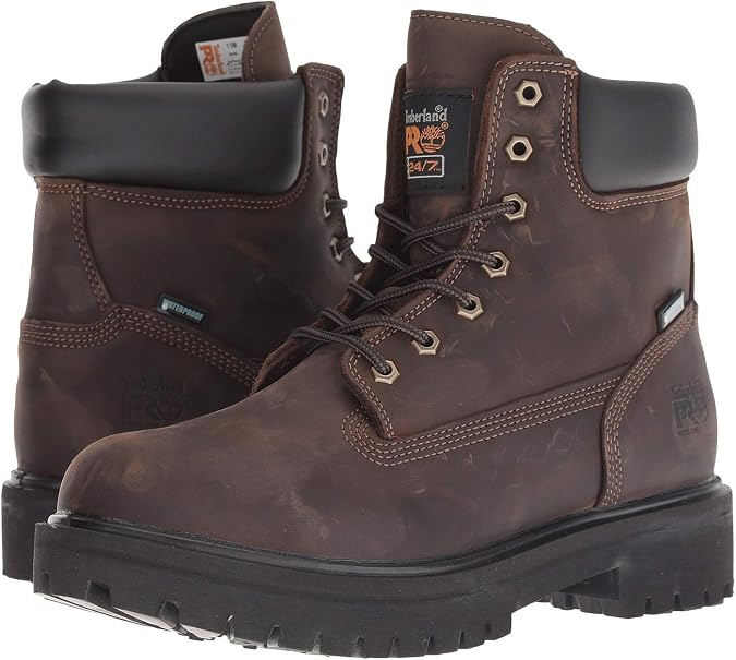 Timberland PRO Men's Direct Attach 6 Inch Steel Safety Toe Insulated Waterproof Industrial Work Boot, Brown, 9.5 Wide