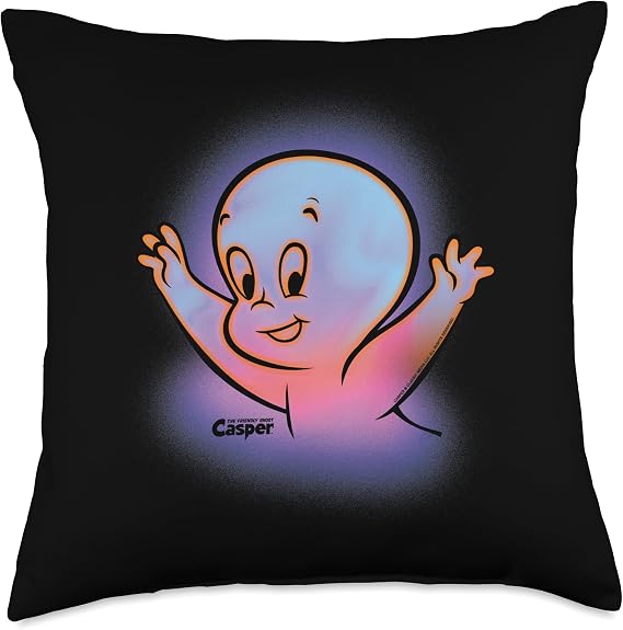 Casper the Friendly Ghost Halloween Retro Glow Throw Pillow