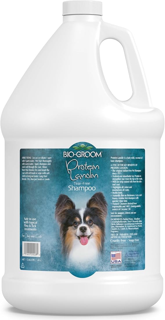Bio-Groom Protein Lanolin Dog Shampoo, Tear-Free Pet Shampoo, 1 Gallon