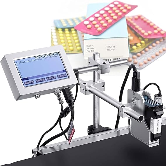 Inkjet Coding Machine,Online Smart Inkjet Printer Batch Coding Machine Printing Numbers,Expiry Date Printer(12.7mm)