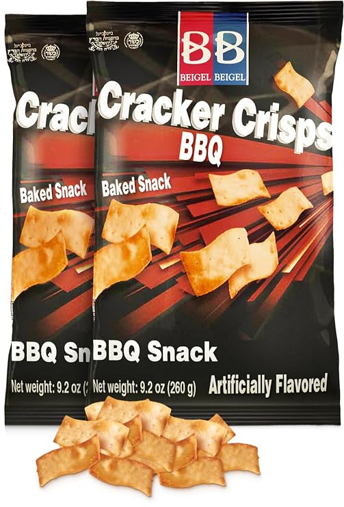 Beigel & Beigel BBQ Cracker Crisps, 9.2oz (2 Pack) | Nish Nosh Salad Topper | Cracker Chips | Great for Snacking