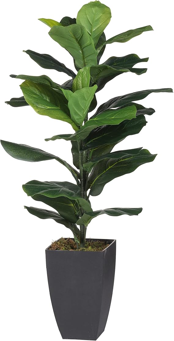 A&B Home 3'H Artificial Tree Potted Fiddle Leaf Fig Plant - Artificial Plants for Home Decor Indoor, Living Room Garden Office Decor