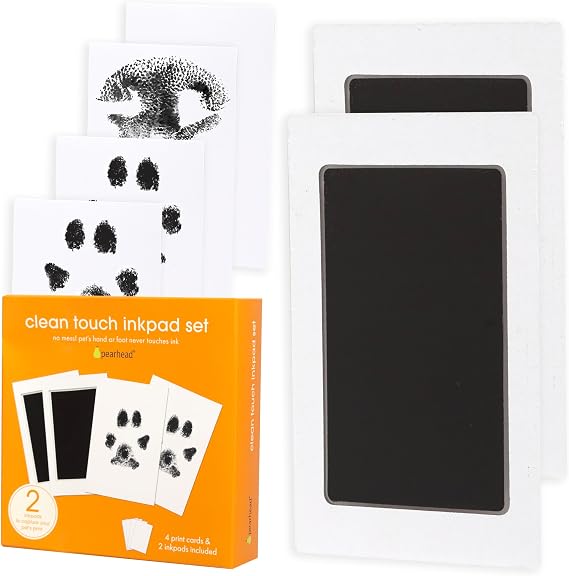 Pearhead Paw Print Clean Touch Ink Pad Kit for Dogs and Cats, 2-Pack