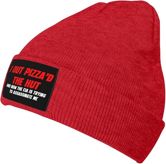 I Out Pizza'd The Hut Beanie Hats for Men Women Knit Skull Cap Cuffed Beanies Warm Winter Hat