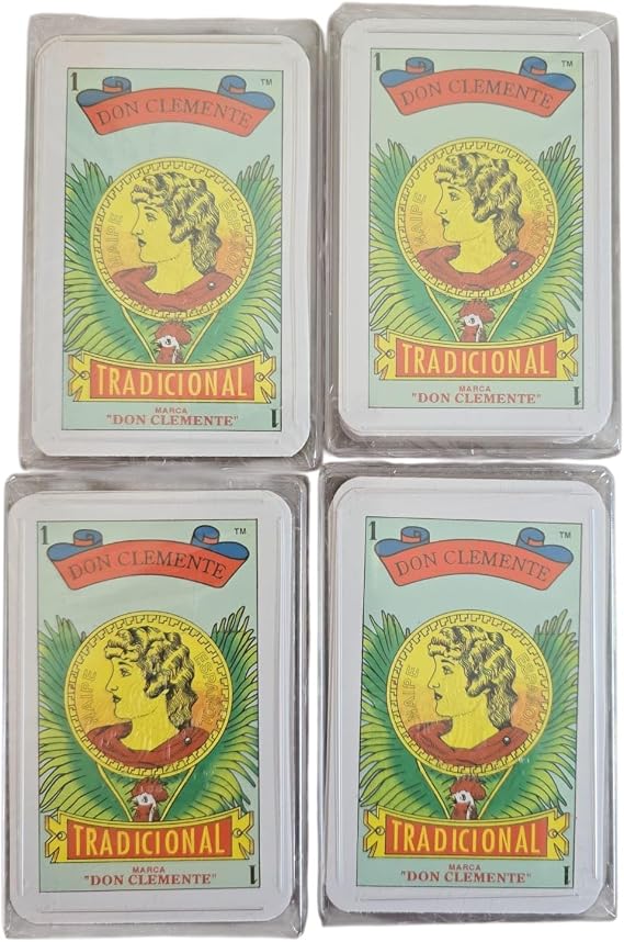 4pc Mexican Playing Cards Baraja Naipe Spanish Style Don Clemente Extra Classic Since (1887) 100%  [EXTRA] Smooth To The Touch Supreme Quality