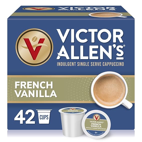 Victor Allen's Coffee French Vanilla Flavored Cappuccino, 42 Count, Single Serve K-Cup Pods for Keurig K-Cup Brewers