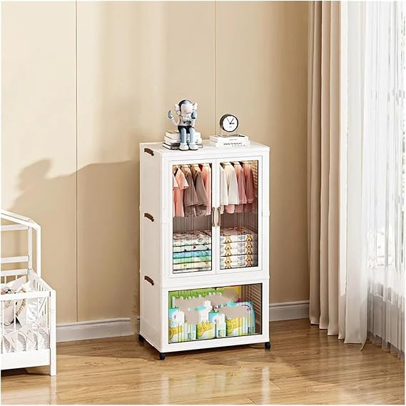 Portable Foldable Wardrobe Closet Storage Box Locker Multi Layer Living Room Cabinet Furniture