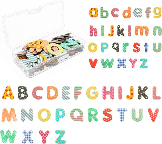 100 Pcs Alphabet Magnets for Refrigerator Uppercase Lowercase Magnetic Letters Fridge ABC Magnet for Preschool Learning Spelling