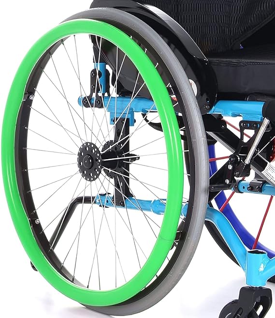 1 Pair Wheelchair Push Rim Covers, Non-Slip Wear Resistant Wheelchair Hand Push Cover(22in, green)
