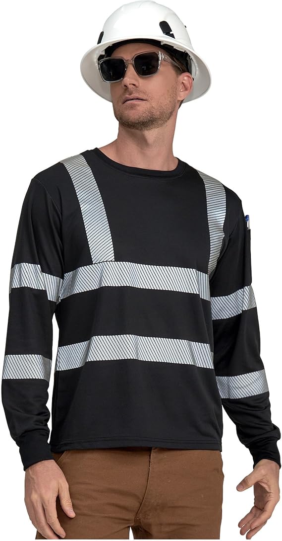 AYKRM Safety High Visibility Long Sleeve Construction Work Shirts Class 3 Workwear | Hi Vis Shirt